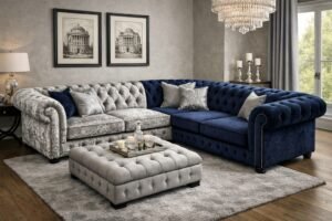 Luxury Chesterfield Corner Sofas UK | Velvet, Fabric & Crushed Velvet Options