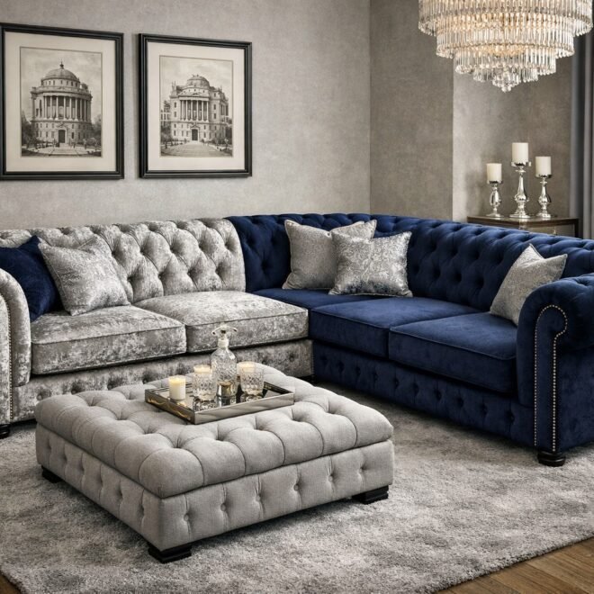 Luxury Chesterfield Corner Sofas UK | Velvet, Fabric & Crushed Velvet Options